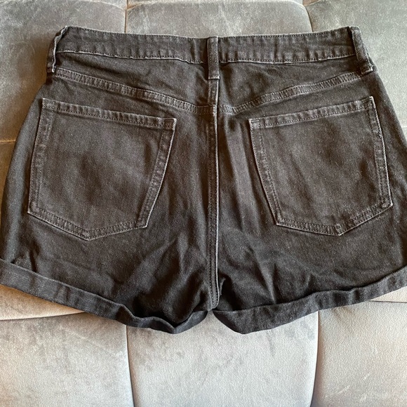 OG High Rise Black Denim Shorts - Picture 3 of 7